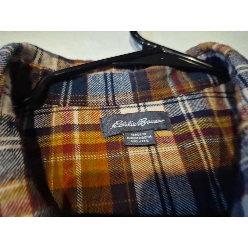 Eddie Bauer Mens Shirt Size XXL Flannel Plaid Long Sleeve - Picture 2 of 6